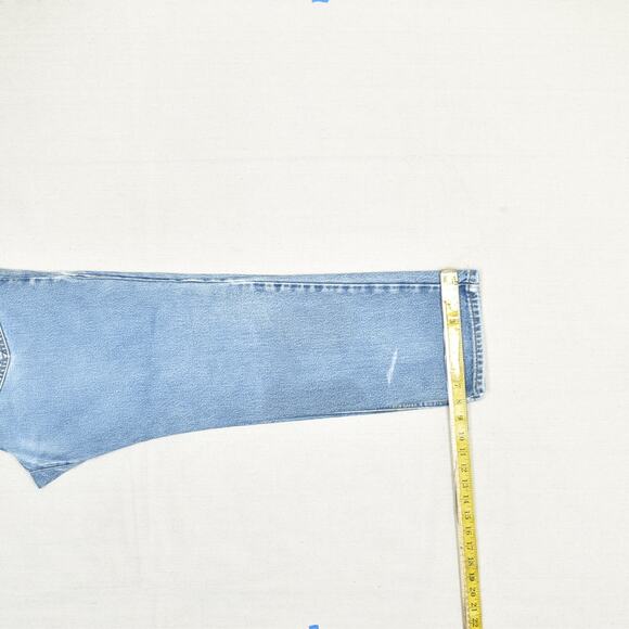 VTG All American Men's Straight Jeans Zip Cotton Blue Size 34x30 USA Made Stain - Picture 6 of 8